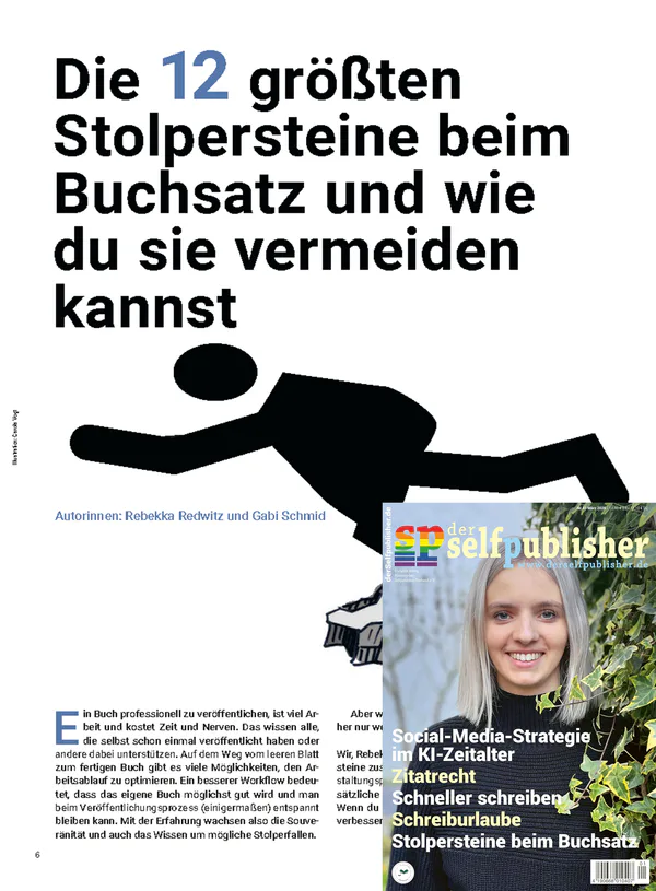 Die 12 größten Stolpersteine beim Buchsatz und wie du sie vermeiden kannst